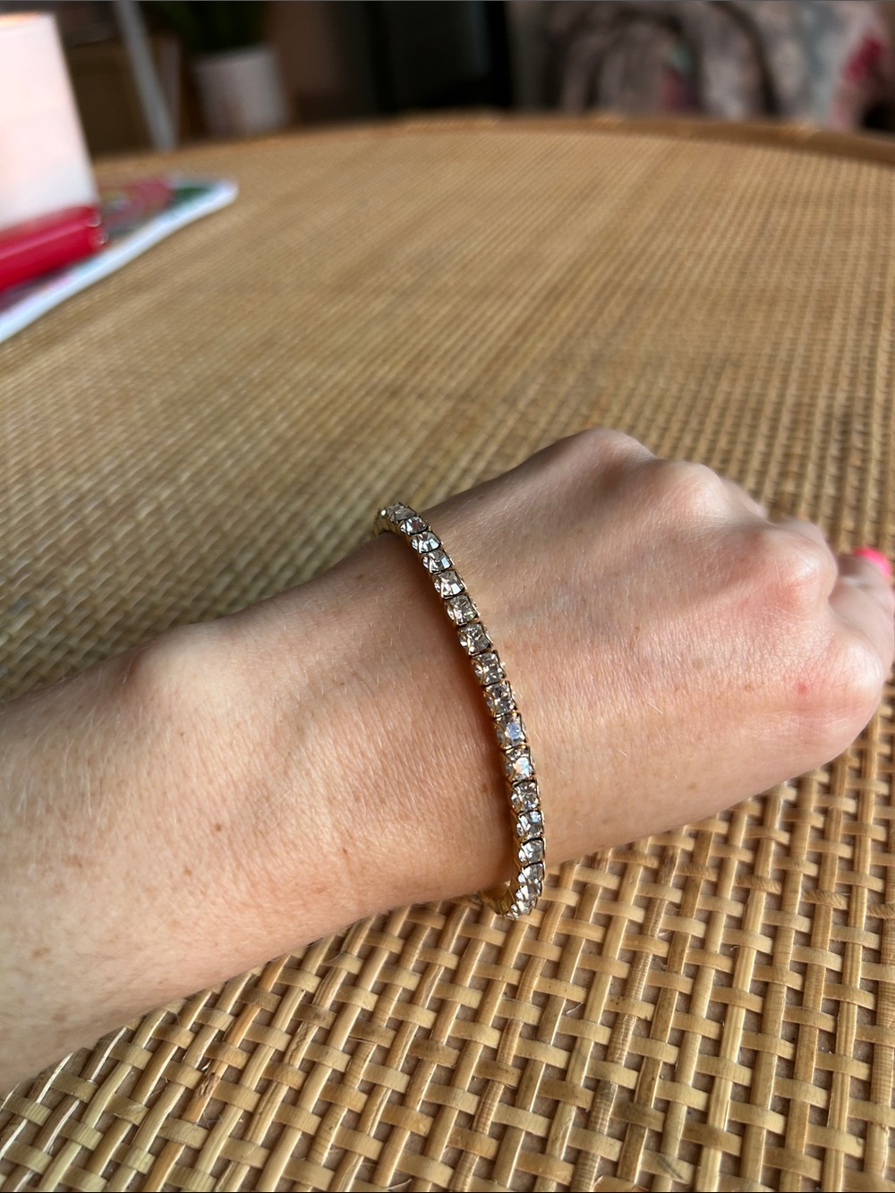 Touchstone Crystal by Swarovski Golden Crystal Stretch Bracelet